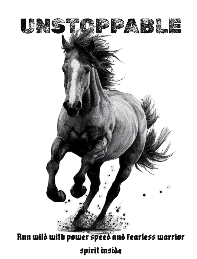 Unstoppable Horse Graphic Oversized T-Shirt for Men - Navalook