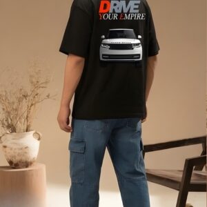 Beast Printed Black Oversized T-shirt for Men