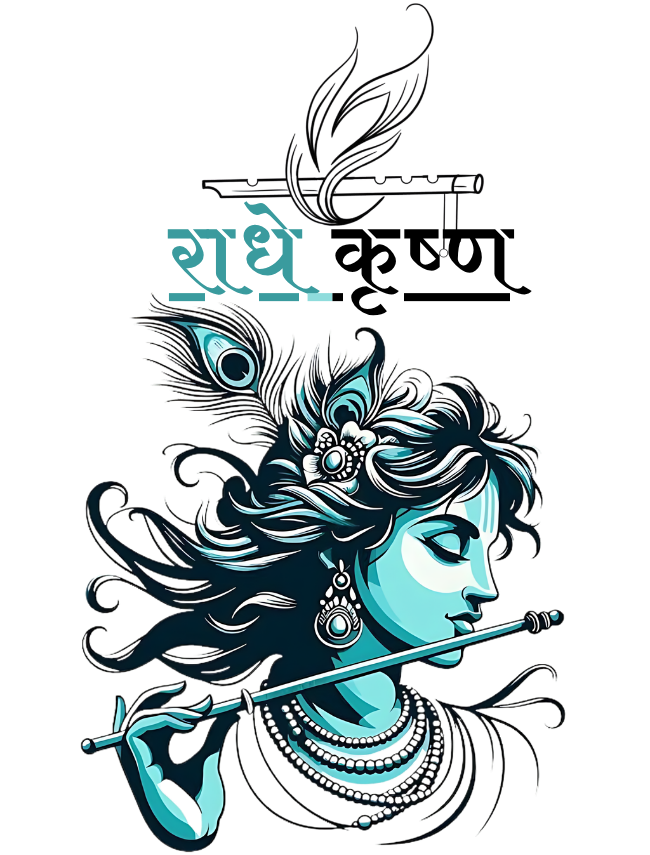 Radhe Krishna Divine Oversized Graphic T-Shirt