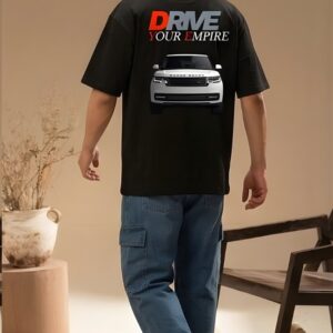 Beast Printed Black Oversized T-shirt for Men