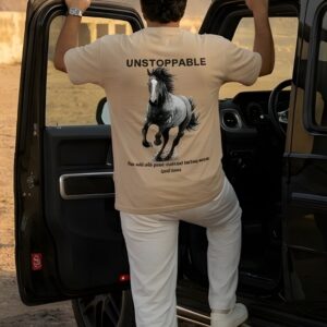Unstoppable Horse Graphic Oversized T-shirt by Navalook