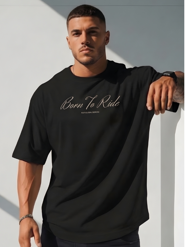 Best Quality "Ride Hard" T-Shirt for Men - Premium Biker Graphic Tee
