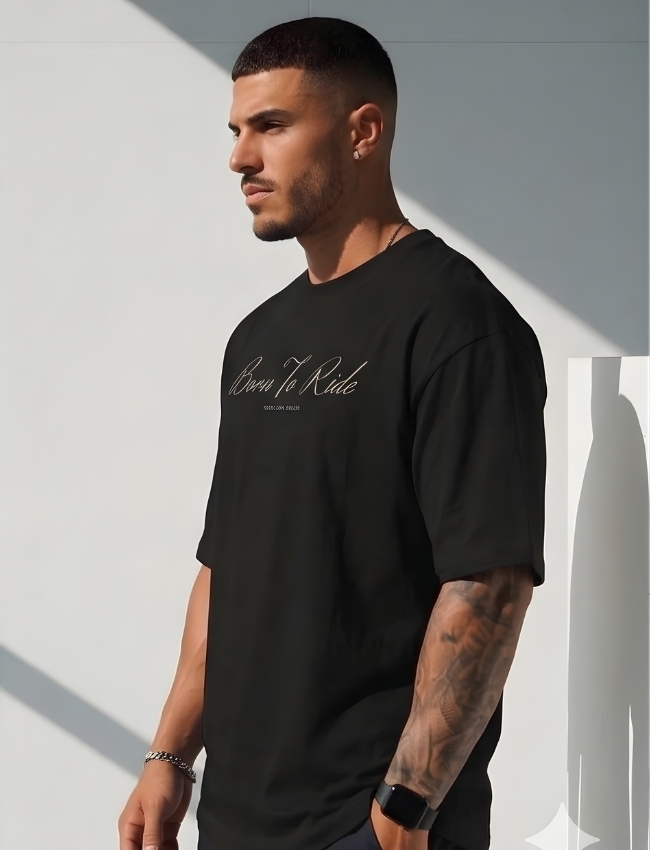 Best Quality "Ride Hard" T-Shirt for Men - Premium Biker Graphic Tee