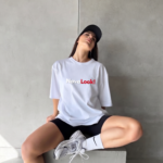 Navalook anime graphic oversized t-shirt for girls white streetwear