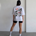 Navalook anime graphic oversized t-shirt for girls white streetwear