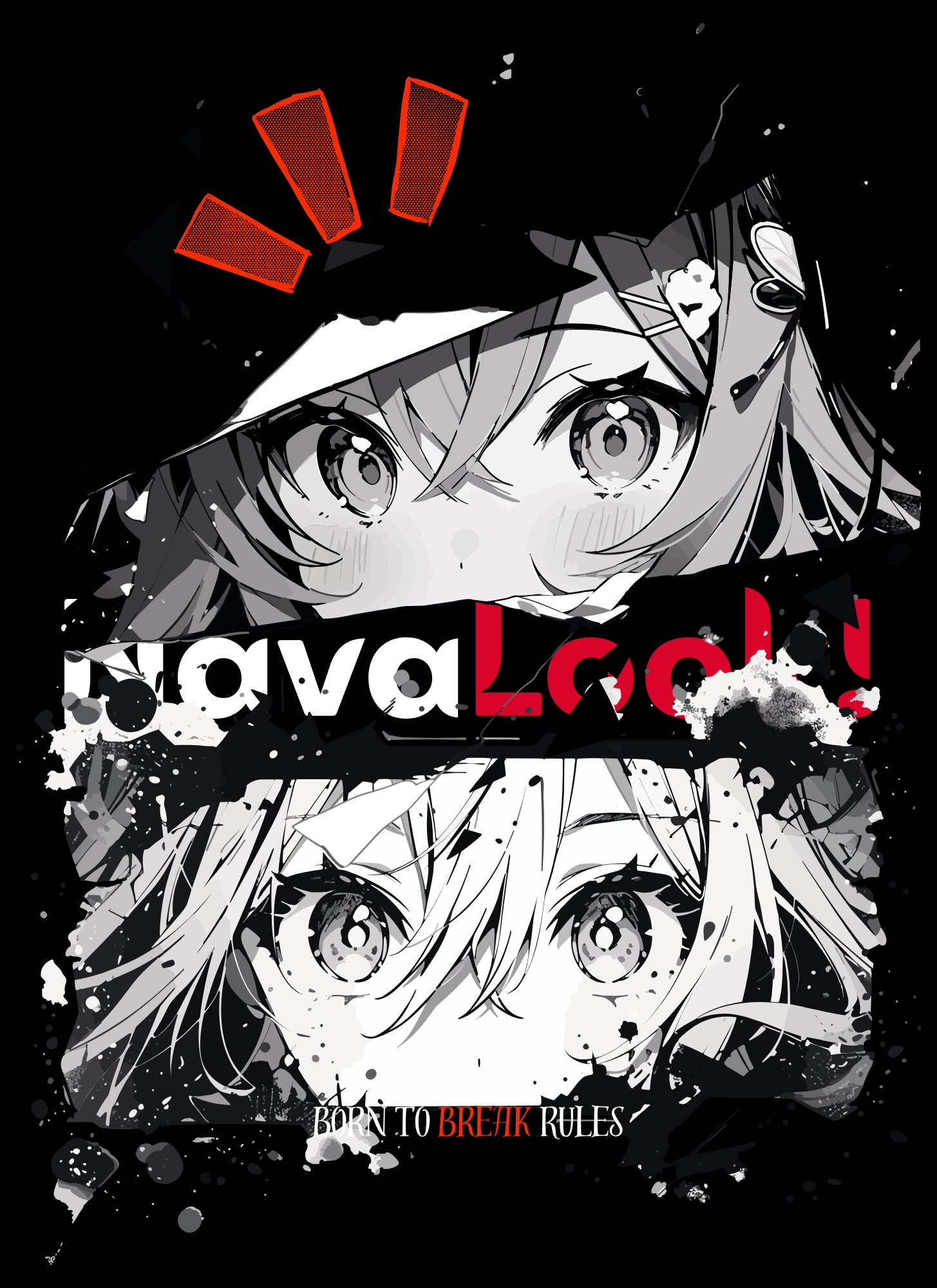 Navalook anime graphic oversized t-shirt for girls white streetwear