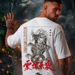 Premium White Dragon Streetwear T-shirt by NAVALOOK