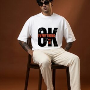 Everything Will Be OK oversized terry cotton t-shirt back view Navalook