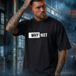 Premium WHY NOT Oversized Black T-Shirt by Navalook