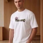Oversized graphic tee India - Grace Under Fire rose and revolver print by Navalook